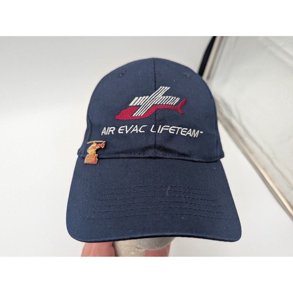 Sportsman Air Evac Lifeteam Navy Blue Snapback Hat with Helicopter Pin Cotton